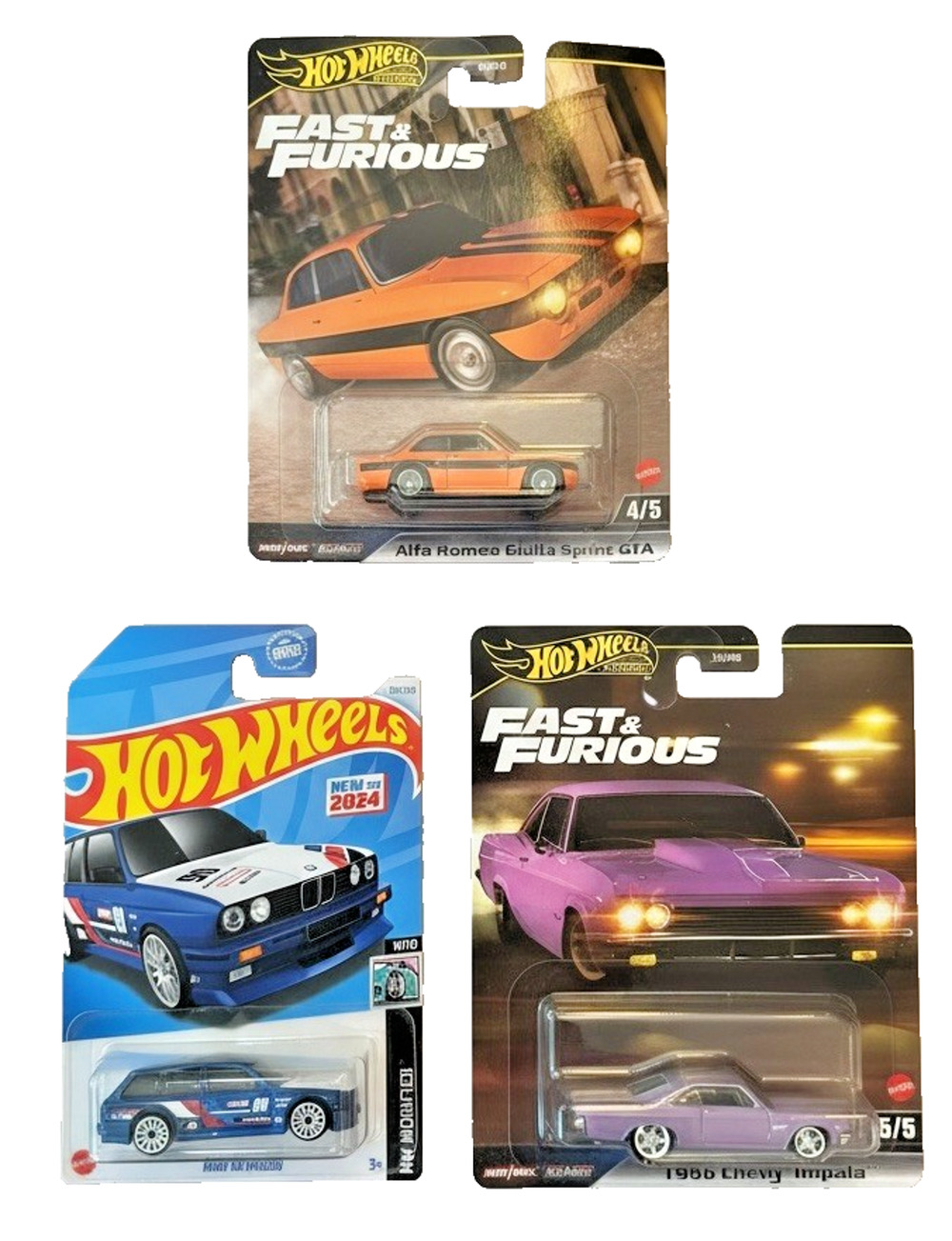 Hot Wheels Fast & Furious Lot Alfa Romeo GTA Chevy Impala BMW M3 Wagon 2024